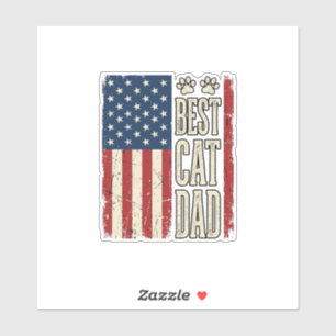 Best Cat Dad Vintage Flag Shirt Design_1