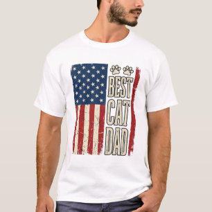 Best Cat Dad Vintage Flag Shirt Design_1