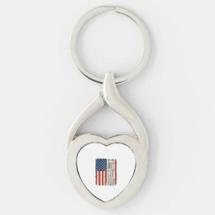 Best Cat Dad Vintage Flag Shirt Design_1 Key Ring