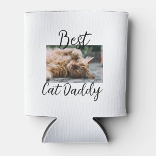 Best cat Daddy parents pet photo dad mom simple Can Cooler