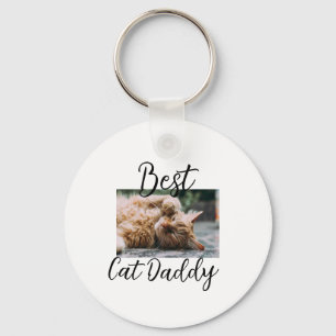 Best cat Daddy parents pet photo dad mom simple  Key Ring
