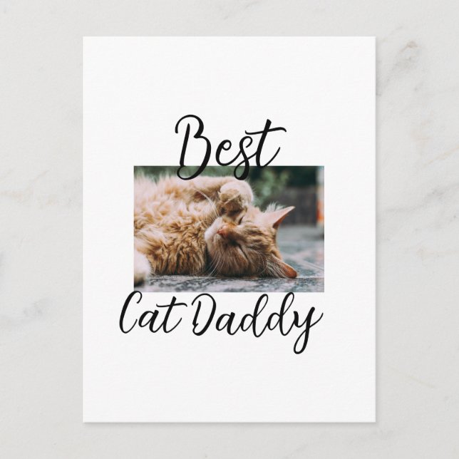 Best cat Daddy parents pet photo dad mom simple  Postcard (Front)