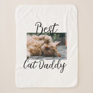 Best cat Daddy parents pet photo dad mom simple Sherpa Blanket