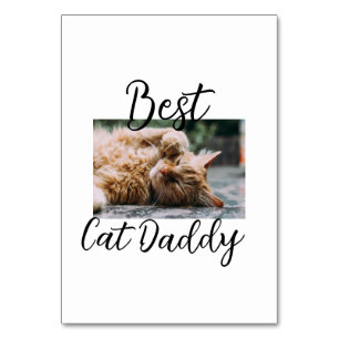 Best cat Daddy parents pet photo dad mom simple  Table Number