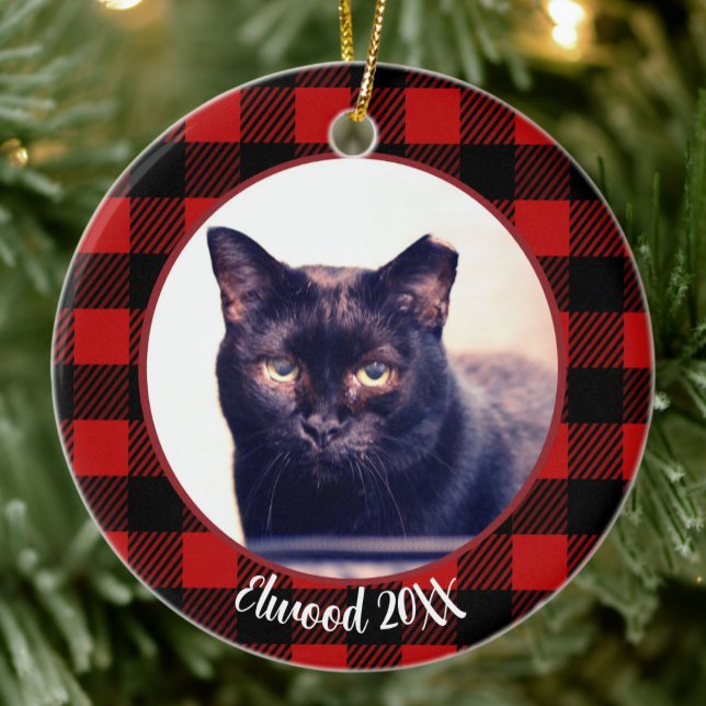 Best Cat Ever Custom Name Christmas Pet Gift  Ceramic Tree Decoration (Creator Uploaded)