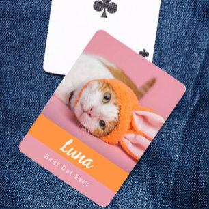 Best Cat Ever Personalised Poker Cards