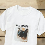 Best Cat Ever Pet's Modern Grunge Cool Photo Paw T-Shirt<br><div class="desc">This simple and modern design is composed of modern simple playful script typography. Add custom pet photo.</div>