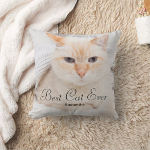 Best Cat Ever Photo Name Cushion