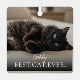 Best Cat Ever Your Pet Name And Photo Metal Tree Decoration