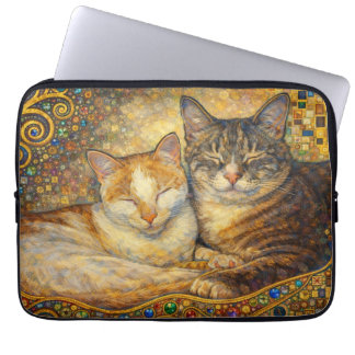 Best Cat Friends Klimt-inspired Laptop Sleeve