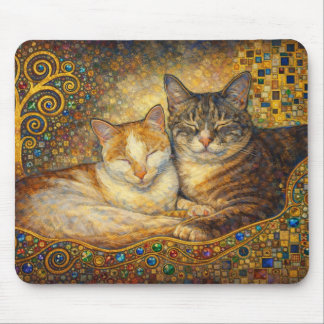 Best Cat Friends Klimt-inspired Mouse Mat