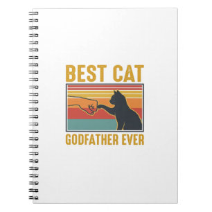 Best Cat Godfather Ever Vintage Cat Vector Design_ Notebook
