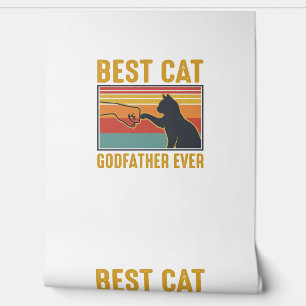Best Cat Godfather Ever Vintage Cat Vector Design_ Wallpaper