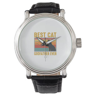 Best Cat Godfather Ever Vintage Cat Vector Design_ Watch