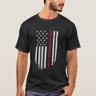 Best Cat Grandma Ever American Flag T-Shirt
