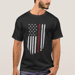 Best Cat Grandma Ever American Flag T-Shirt