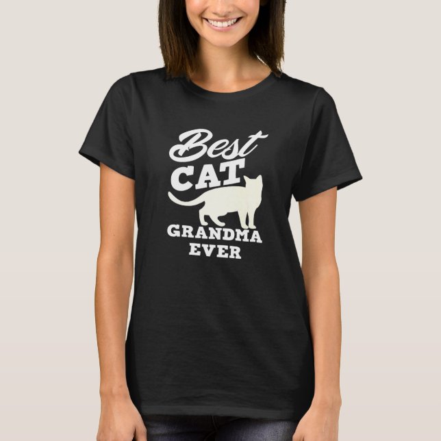 Best Cat Grandma Ever Cat Owner Granny Cat T-Shirt (Front)