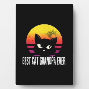Best Cat Grandpa Ever Cat Retro Gift Plaque