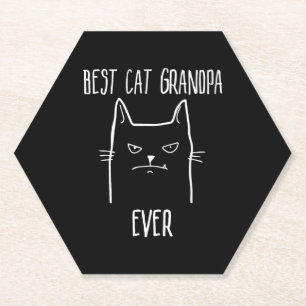 Best Cat Grandpa Ever - Kitty Papa Paper Coaster
