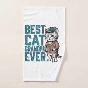 Best Cat Grandpa Ever Vintage Cat Grandpa Shirt De Hand Towel