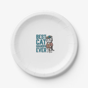 Best Cat Grandpa Ever Vintage Cat Grandpa Shirt De Paper Plate