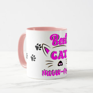 Best Cat Meow Mum Paw Print Coffee Mug