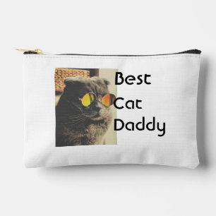 Best cat mom dad add cat photo name gift template accessory pouch