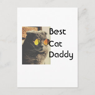 Best cat mom dad add cat photo name gift template postcard