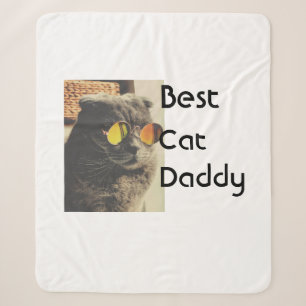 Best cat mom dad add cat photo name gift template sherpa blanket
