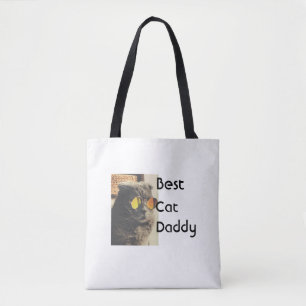 Best cat mom dad add cat photo name gift template tote bag