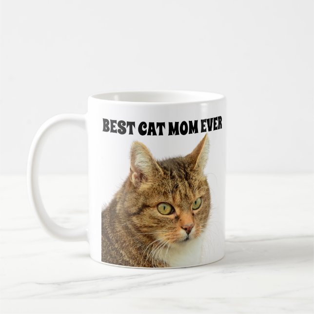  BEST CAT MOM EVER CUSTOM COFFEE MUG (Left)