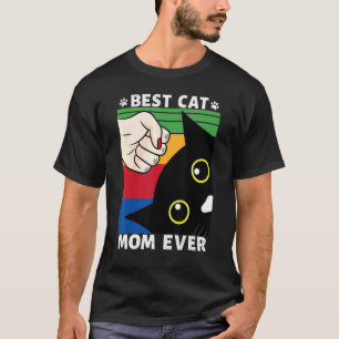 Best Cat Mom Ever Fist Bump Cat Vintage Mother's T-Shirt