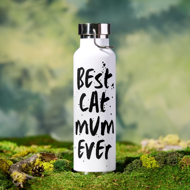 Best cat Mom Ever Modern Simple Trendy Cute  Water Bottle (Outdoor)
