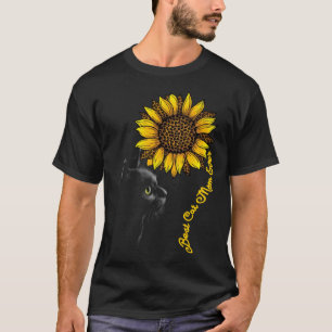 Best Cat Mom Ever Sunflower Leopard Black Cat Mot T-Shirt