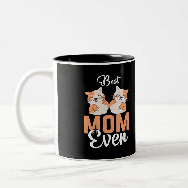 BEST CAT MOM EVER Two-Tone COFFEE MUG (Left)