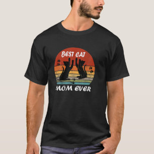 Best Cat Mom Ever Vintage Cat Lover Cool Sunglasse T-Shirt