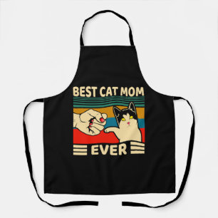 Best Cat Mom Ever Women Vintage Bump Fit Apron