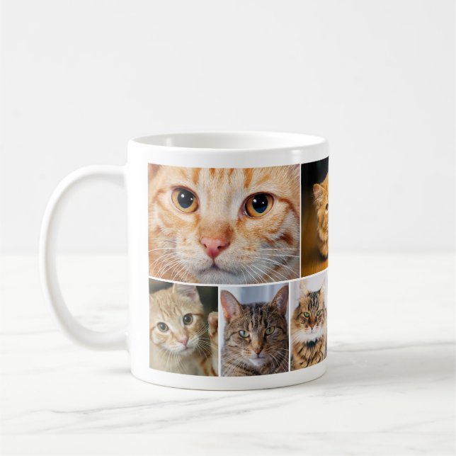 Best Cat Mum 7 Photo Collage Mug (Left)