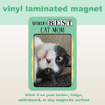 Best cat mum add photo yellow green magnet<br><div class="desc">Celebrate the purr-fect cat mum in your life with this adorable photo magnet! A must-have for any animal lover, this vinyl laminated magnet is a sweet way to show off your favourite kitty moment. Whether it’s for the fridge, locker, or any magnetic surface, it’s a fun and stylish way to...</div>