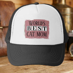 Best cat mum black dusty rose trucker hat