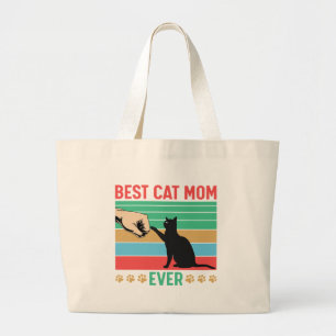 best cat mum cats lover design large tote bag