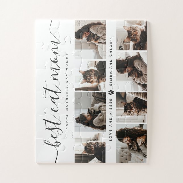 Best Cat Mum: Custom Mother's Day Cat Photo Jigsaw Puzzle (Vertical)