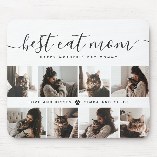 Best Cat Mum: Custom Mother's Day Cat Photo Mouse Mat (Front)