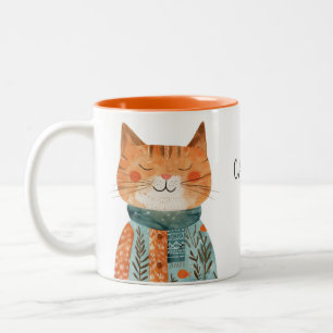 Best Cat Mum Cute Mother's Day Name Two-Tone Coffee Mug