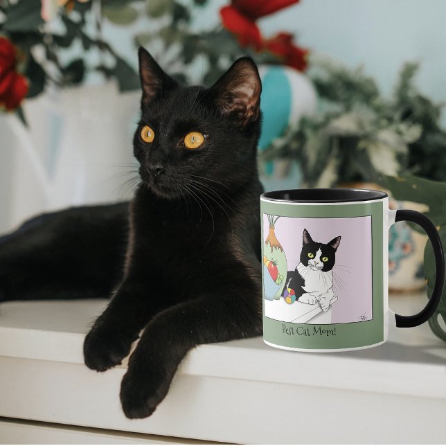 Best Cat Mum Cute Tuxedo Cat Mother's Day Mug (Creator Uploaded)