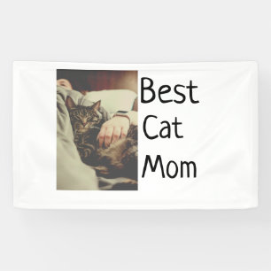 Best cat mum dad add cat photo name gift template  banner