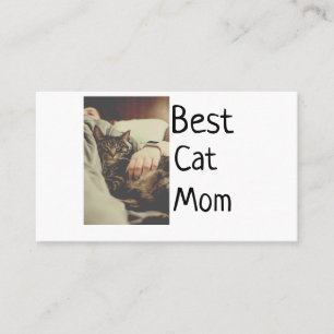 Best cat mum dad add cat photo name gift template  business card