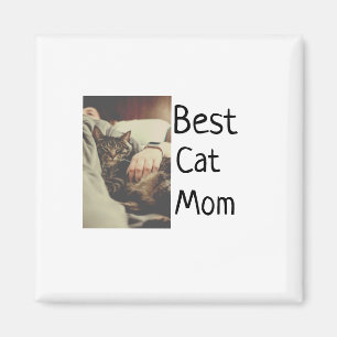 Best cat mum dad add cat photo name gift template  magnet