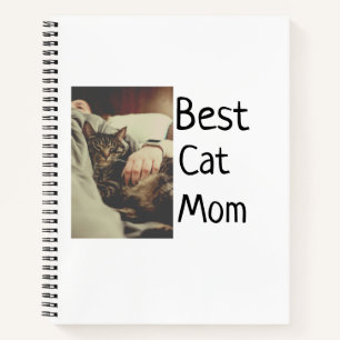 Best cat mum dad add cat photo name gift template  notebook