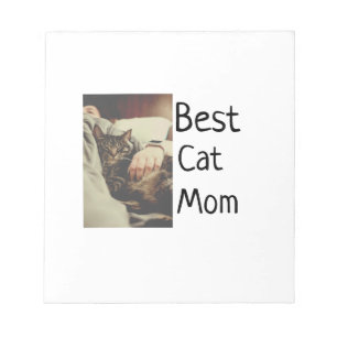 Best cat mum dad add cat photo name gift template  notepad